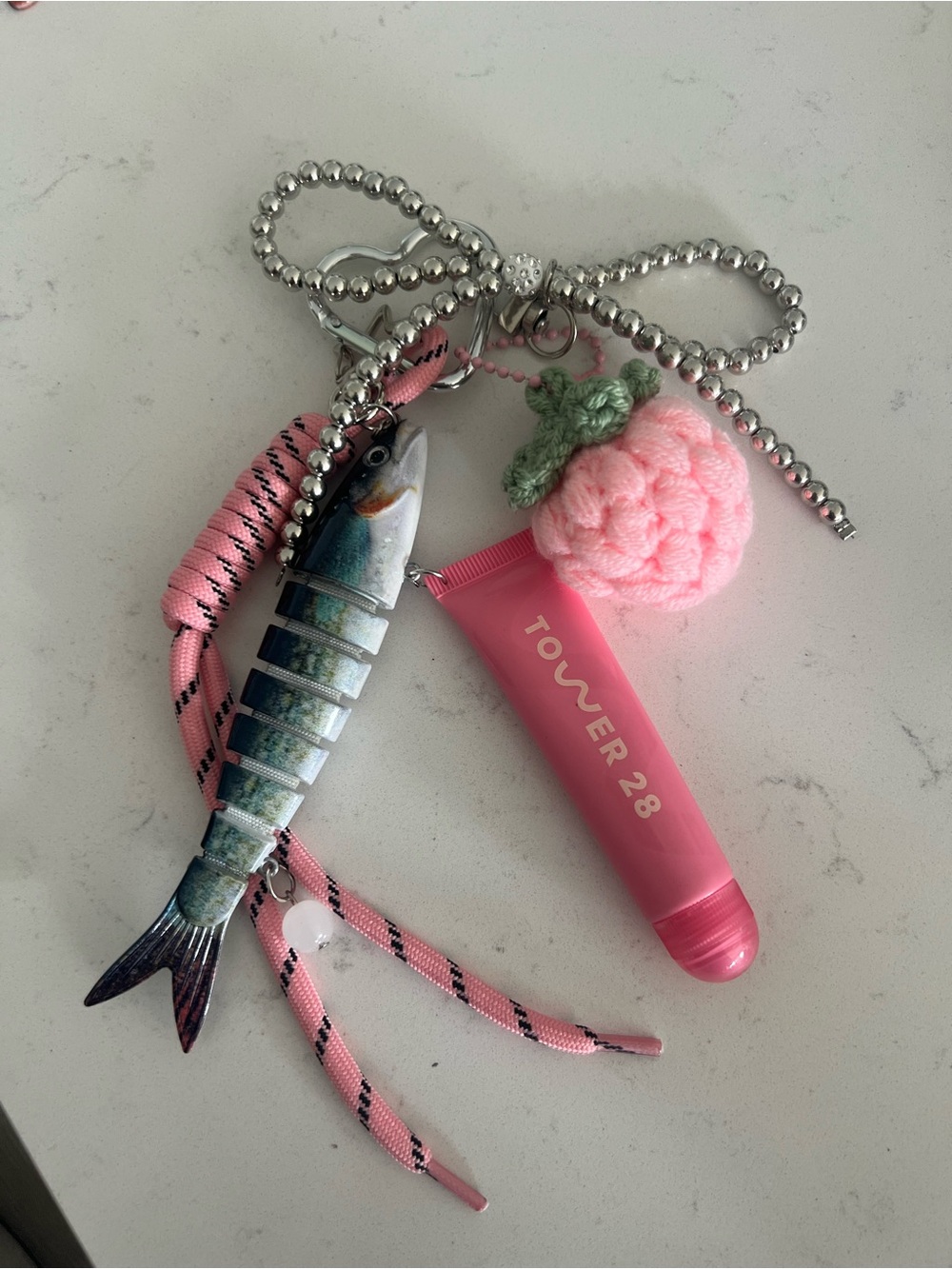 Tower 28 lip tube bag charm watermelon